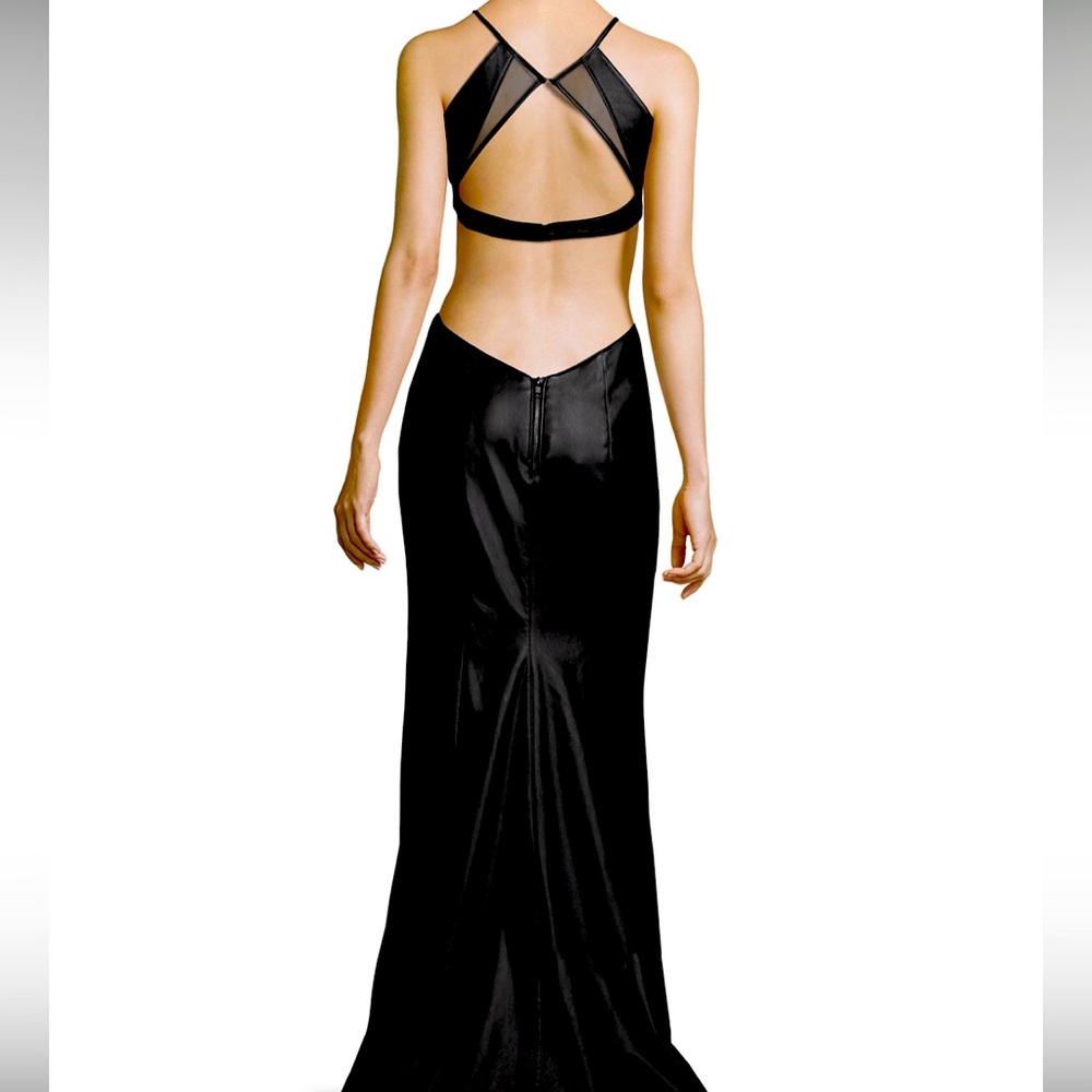 Black Halter Cutout La Femme Gown
